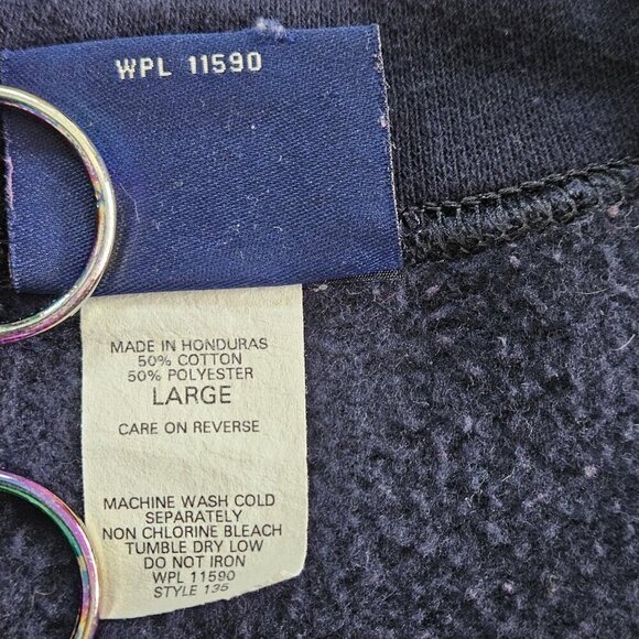 MV Sport Sweatshirt Mens L Navy Crewneck Waterway Hills Golf Course LS VTG FLAW - Picture 11 of 15